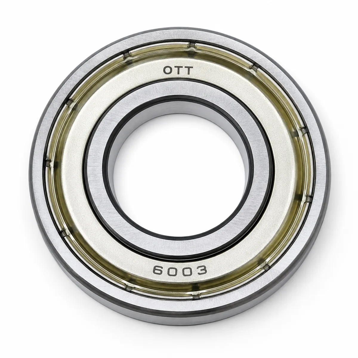 OTT 6003ZZ go-kart front wheel bearing close-up